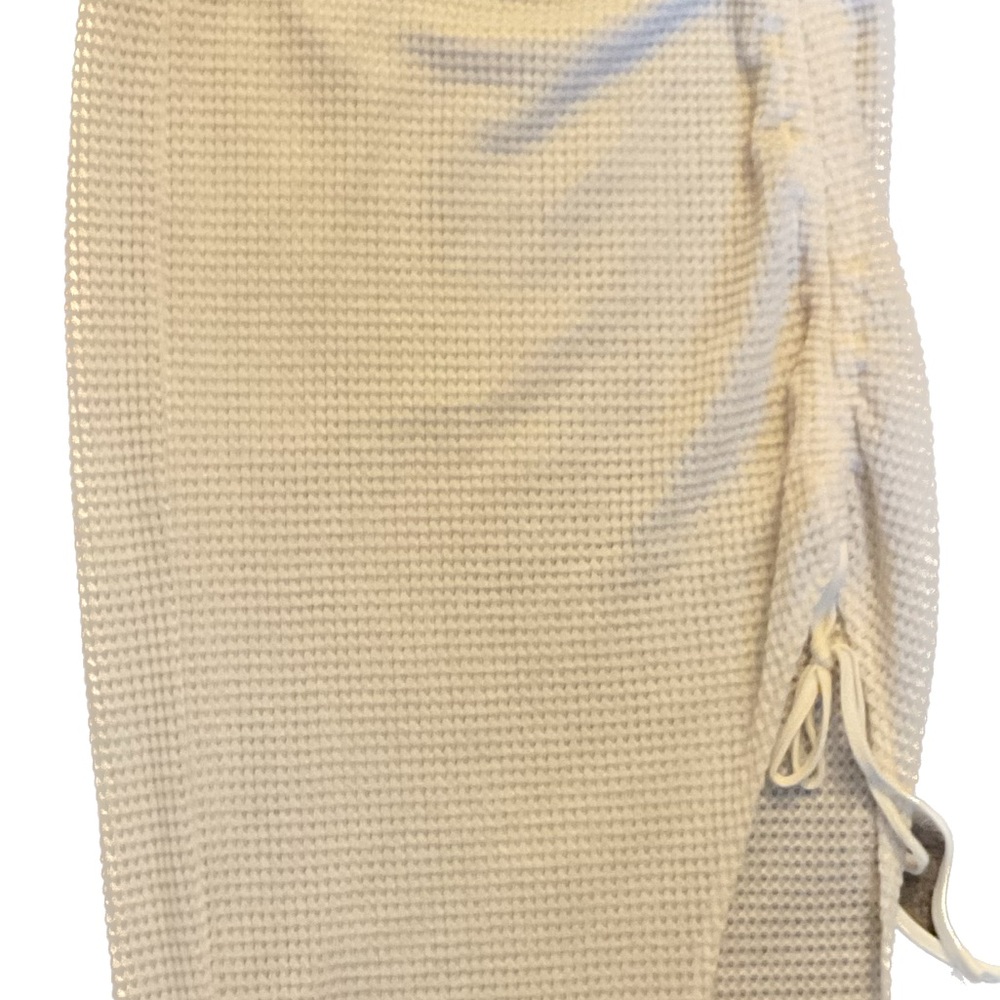 SHEIN Cream Textured Skirt with Side Tie